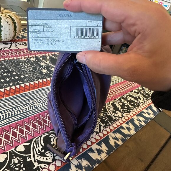Prada Purple Tessuto Nylon Cosmetic Pouch, Full Inclusion, EUC - Picture 10 of 10